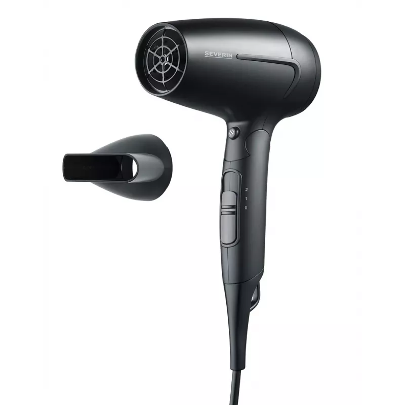 Severin HT 0159 travel hair dryer, 1600 W, foldable handle, black