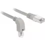 DeLOCK - Patch-Cable - RJ-45 (M) nach Downward angled to RJ-45 (M) - 50cm - S/FTP - CAT 6a - Shielded, Halogen-Free - Grey (85873)