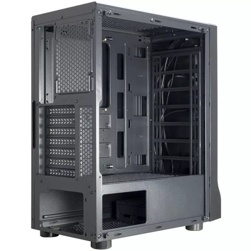 Chassis INTER-TECH A-3411 Creek Gaming Tower, ATX, 1xUSB3.0, 2xUSB2.0, PSU optional, Window side panel, LED light on the front, integrated RGB LED, Black