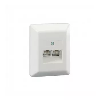 Rutenbeck UAE 8/8 (8/8) Ap rw - Wanddose - CAT 3 - RJ-45 X 2 - Pure White, RAL 9010 (Packung mit 10)