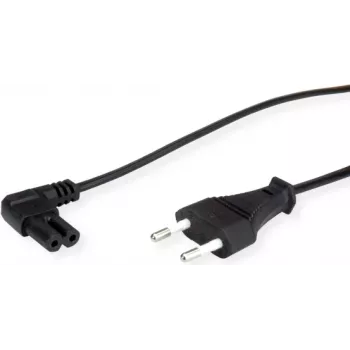VALUE Netzkabel Euro-Flachstecker auf C7 gewinkelt, 2polig, schwarz, 1,8 m