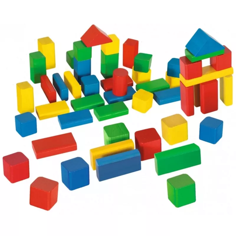 Eichhorn Bunte Holzbausteine 50, Konstruktionsspielzeug