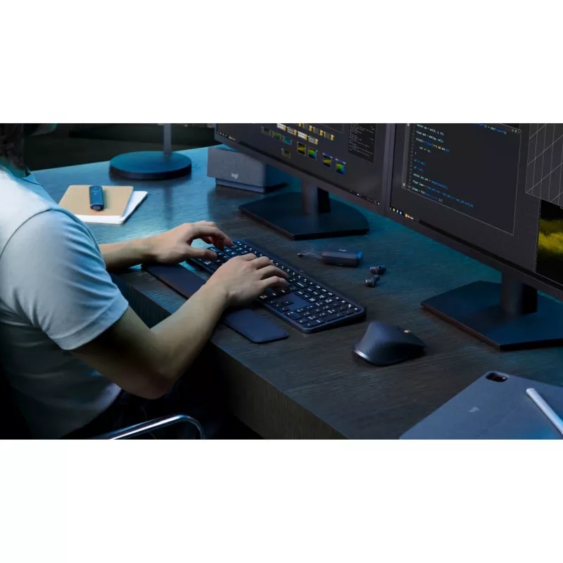 Logitech MX Keys S Combo keyboard Mouse included Office RF Wireless + Bluetooth QWERTZ Swiss Graphite