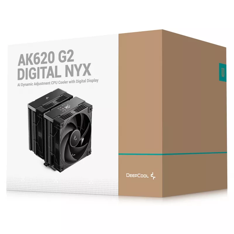 Air cooler DeepCool AK620 G2 Digital NYX, 120 mm fan, max air pressure 2.78 mmH2O, 144×127×159 mm, black