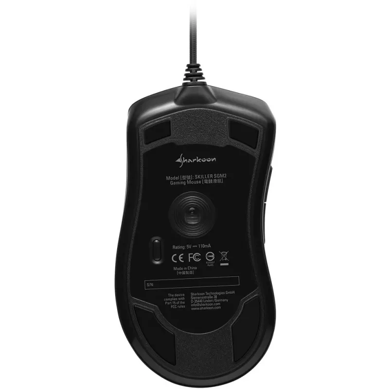Sharkoon Skiller SGM2 Gaming Mouse Wired Ergonomic optisch 6 Buttons Black