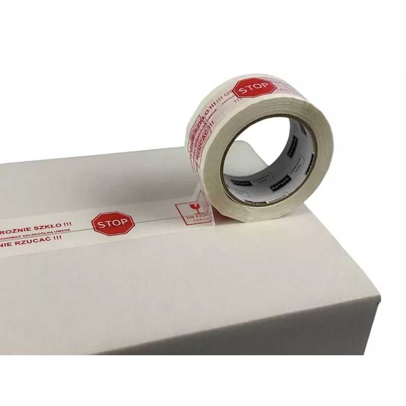 BSTech adhesive tape with print 48x100m Careful glass 6 pcs