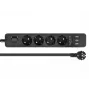 Power Extension DeLOCK 11209 1.5m 4 AC Outlets Indoor Black