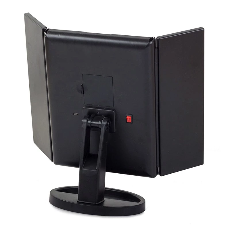Extralink Makeup Mirror, Magnifying, Black, Foldable, Backlit, with Stand