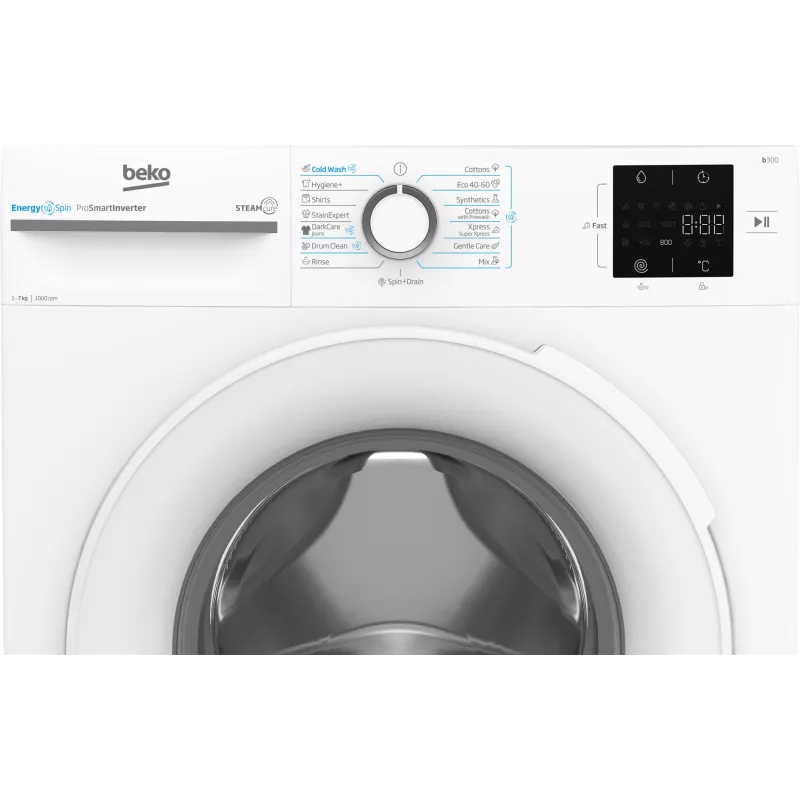 BEKO Washing machine BM3WFSU37013WW, 7 kg, Energy class A, 49.6 cm, 1000 rpm, Inverter motor, Steam Cure