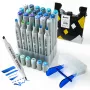 Double-sided marker pens Arrtx LC302529, 24 colours (blue tone set)