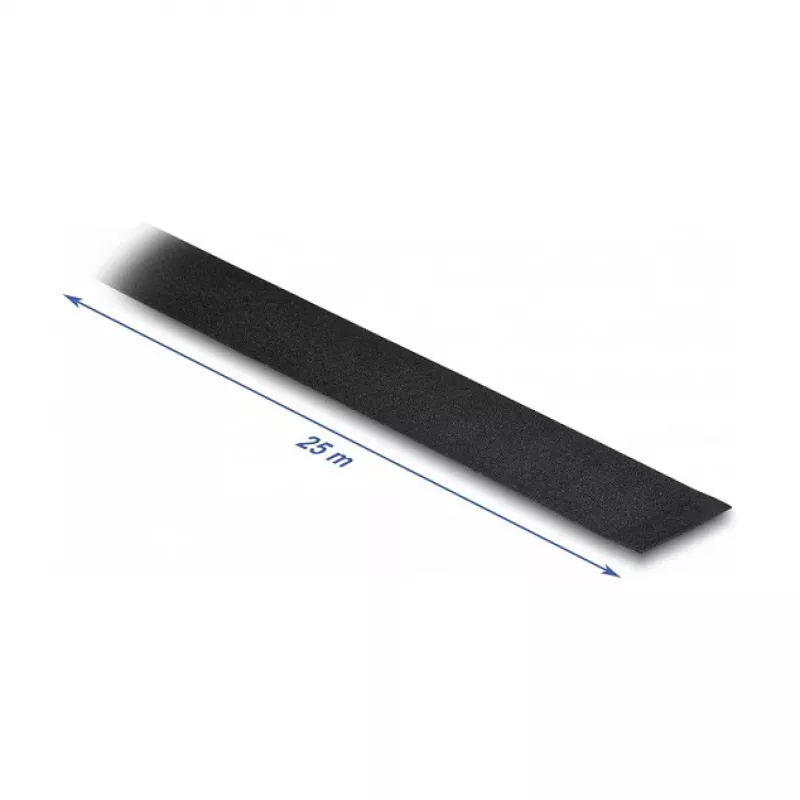 DeLOCK Cloth Tape 25 m x 25 mm untearable self-adhesive black