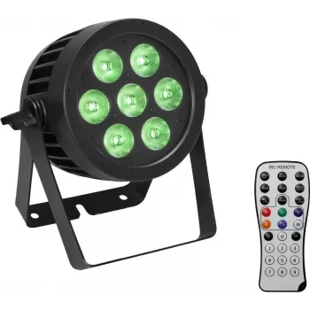 LED PAR Light EUROLITE 7x8W QCL Spot — 7x8W RGBW LEDs, compact stage/studio fixture