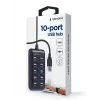 USB hub Gembird UHB-U2P10P-01 — 10-port USB 2.0 hub