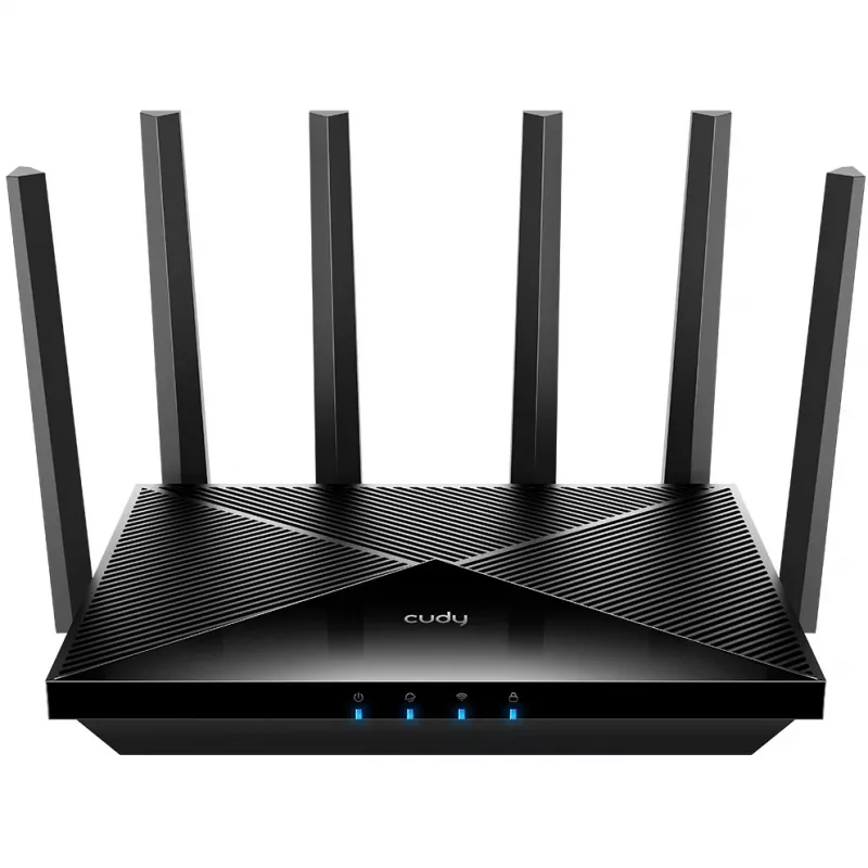 Tabletop router Cudy WR11000 — Tri‑band 2.4/5/6 GHz, Wi‑Fi 7, 4× 2.5 Gigabit LAN, 5765 Mbps per 6 GHz band, 512 MB RAM