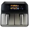 Hot air fryer ProfiCook PC-FR 1287 H — double 8 L, 2200 W, touch LED, black/stainless steel