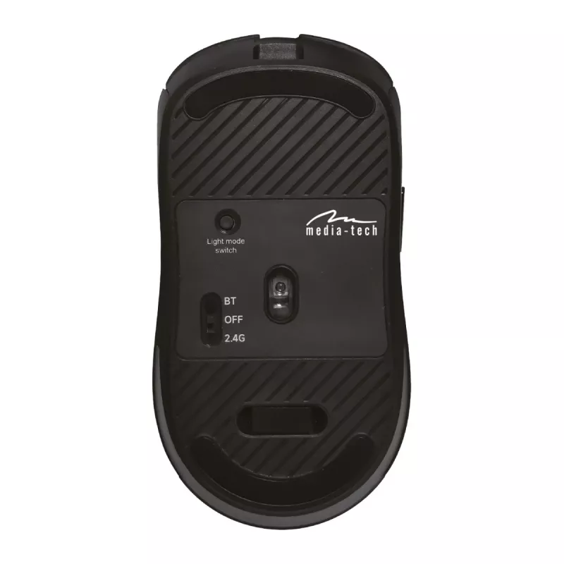 Wireless mouse MEDIA-TECH MT1124 BT/RF Silent & Recharge — ambidextrous, 3200 DPI, Bluetooth + 2.4 GHz USB, 6 buttons, rechargeable