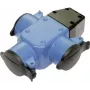AS Schwabe 3-way rubber distribution socket blue with folding cover IP44 and hanging eye (model 60057)
