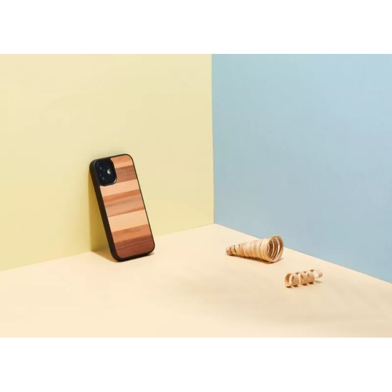 Protective smartphone case man and wood for iPhone 12 mini — black