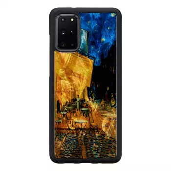 Protective phone case iKins for Samsung Galaxy S20+ — black Cafe Terrace