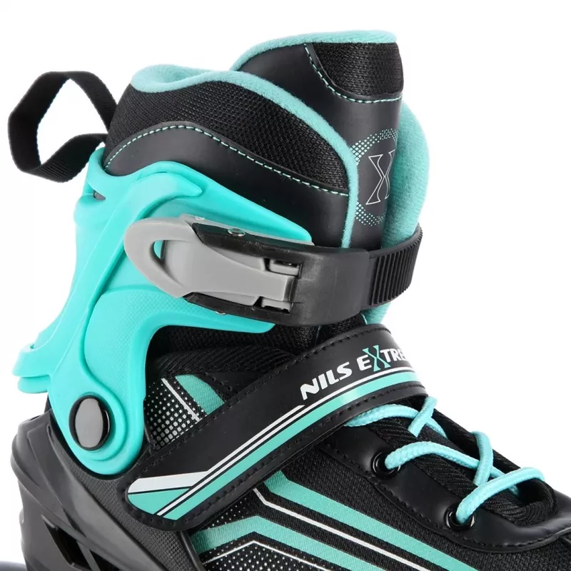 Nils Extreme NH18190 2IN1 Skates BLACK/BLUE SIZE. M (34-38)) With Interchangeable Hockey Skates