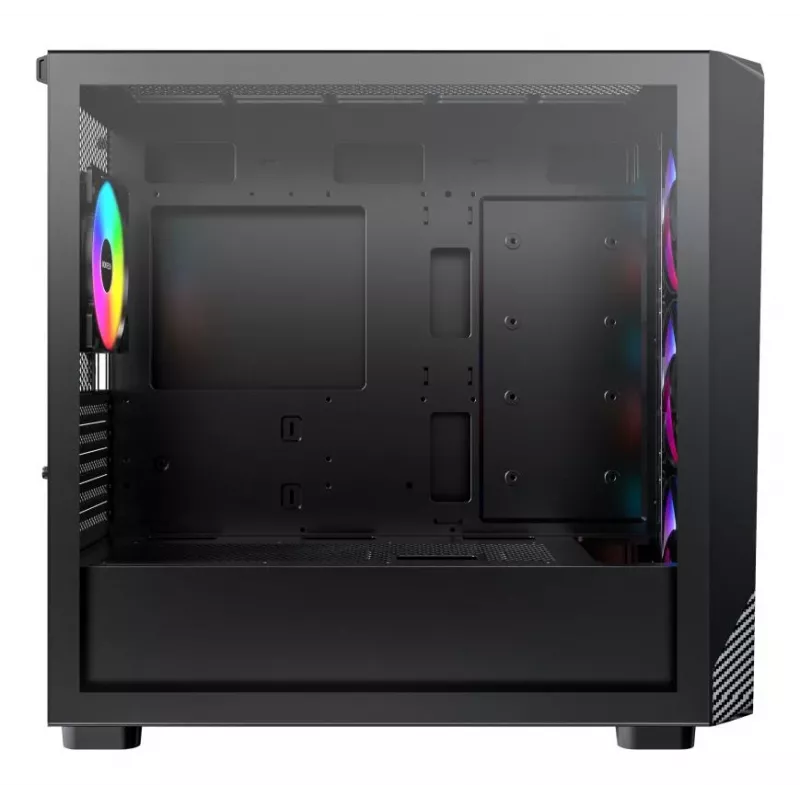 Montech X5M (B) Micro Tower PC case — Micro‑ATX/Mini‑ITX, 3x120mm front, 1x120mm rear, supports ATX PSU, 2x3.5 inch + 4x2.5 inch, Black