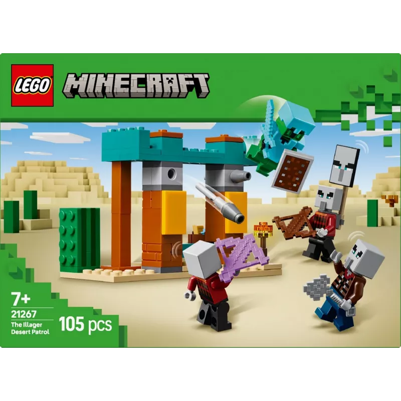 LEGO building set The Illager Desert Patrol 21267 – Minecraft playset, 105 pieces, 4 minifigures, 80×60×110 mm