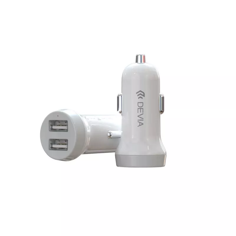Car Charger Devia Smart Series Lightning 5V 3.1A Dual USB White