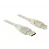USB Cable DeLOCK 83896 USB 2.0 5m USB A USB B Transparent