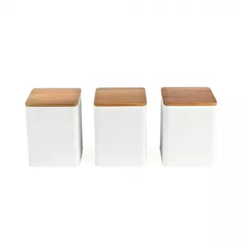 Food storage canister set Salter BW12898WEU7 white, 3-piece, multi-size airtight containers