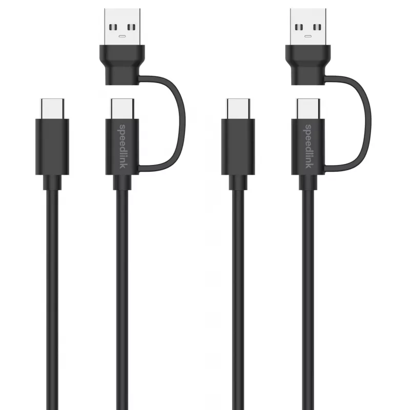 USB 3.2 Gen 1 (3.1 Gen 1) cable Speedlink SL-460101-BK, 3 m, USB A/USB C to USB C, black