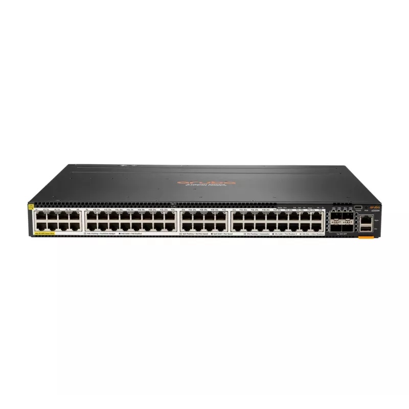 Hewlett Packard Enterprise HPE Aruba 6300M - Switch - L3 - managed - 48 x 100/1000/2,5G/5G (PoE+) + 4 x 1 Gigabit / 10 Gigabit / 25 Gigabit / 50 Gigabit SFP56 (Uplink / Stacking) -
