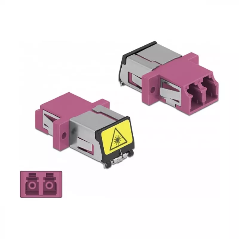 Optical Fiber Coupler DeLOCK 86901 LC Duplex Female to LC Duplex Female Multi-mode Violet