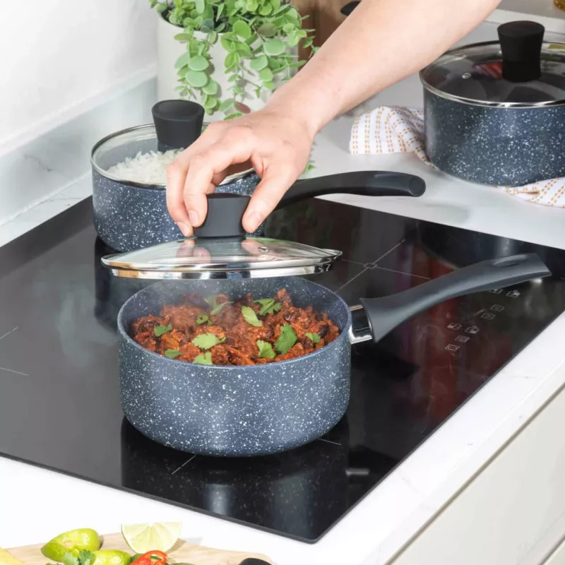 Saucepan set Russell Hobbs Nightfall Stone 3-piece 16/18/20 cm non-stick