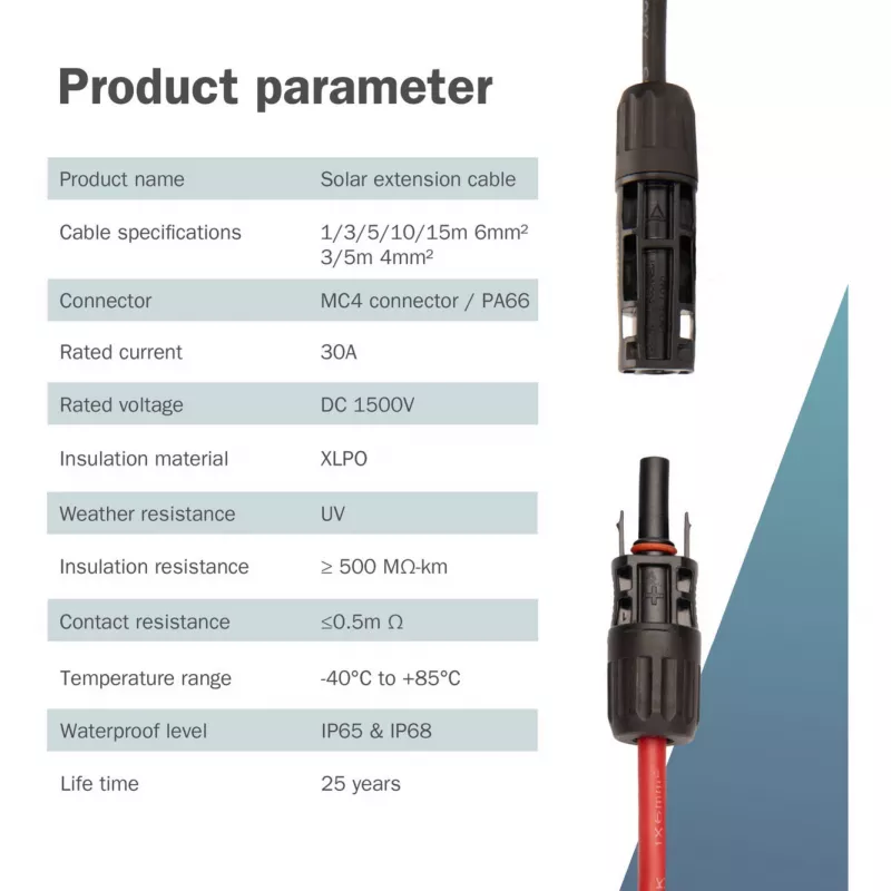 Cable Digitus DK-SCEC66-0030 6 mm² 3 m MC4 Black Red