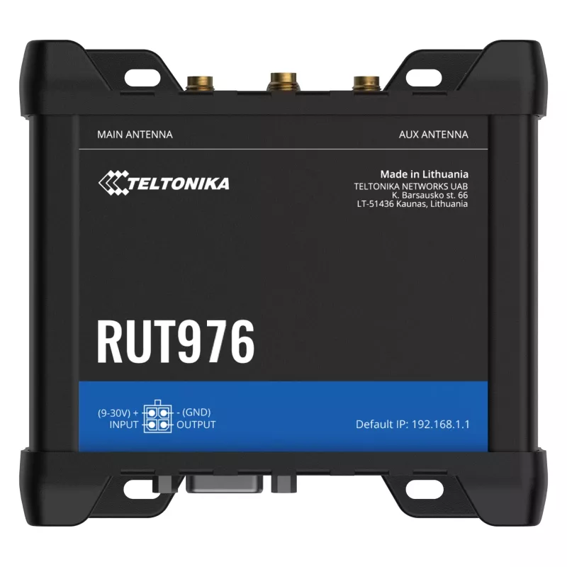 Teltonika RUT976 Redcap 5G Router, 5G, Wi-Fi 4, Dual SIM, 4x FE LAN, RS232, RS485