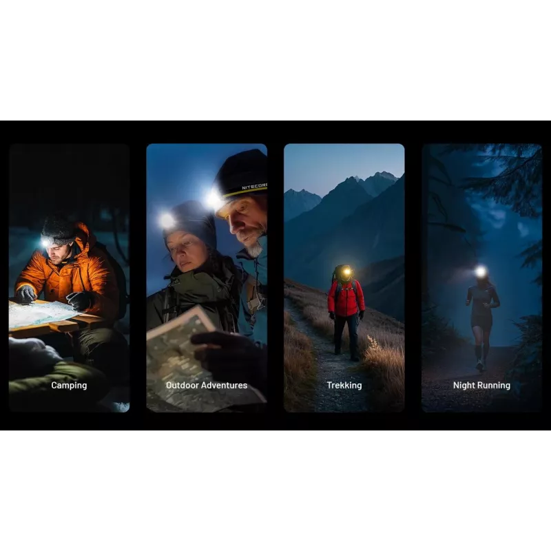 Headlamp Nitecore NU25 MCT — rechargeable headlamp, up to 400 lumens, compact hands-free lighting
