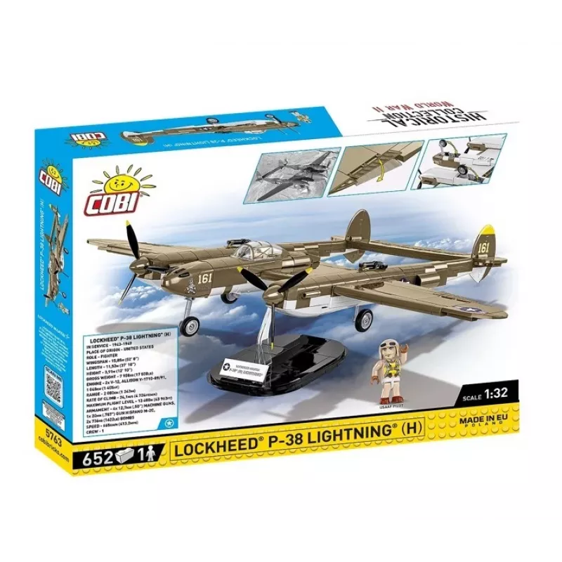 Cobi Building Blocks Lockheed P-38H Lightning set 5763 — scale model kit, collectible aircraft model