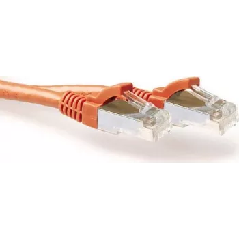 ACT Orange 0.50 meter SFTP CAT6A patch cable snagless with RJ45 connectors