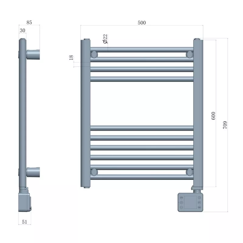 LED Electric Bathroom Radiator | AD 7823 | Radiator | 400 W | White | IP24