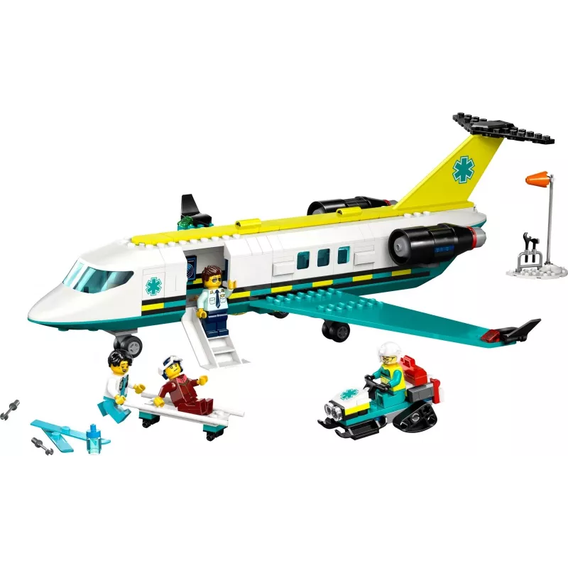 LEGO City Emergency Plane 60465 – small rescue aircraft building set, 403 pieces, 4 minifigures, age 6+