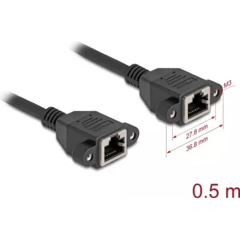 Networking Cable DeLOCK 90783 Black 0.5m Cat6a S/FTP RJ-45