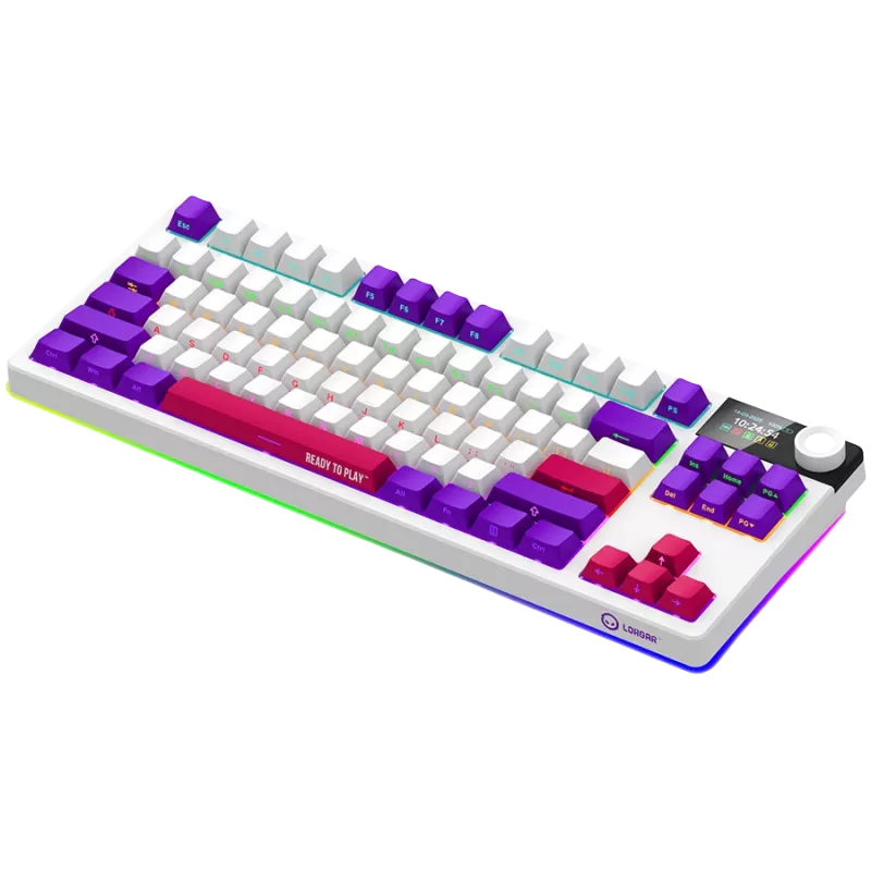 LORGAR KBP70TKLW, Wireless TKL Mechanical Gaming Keyboard Pro, White, EN layout