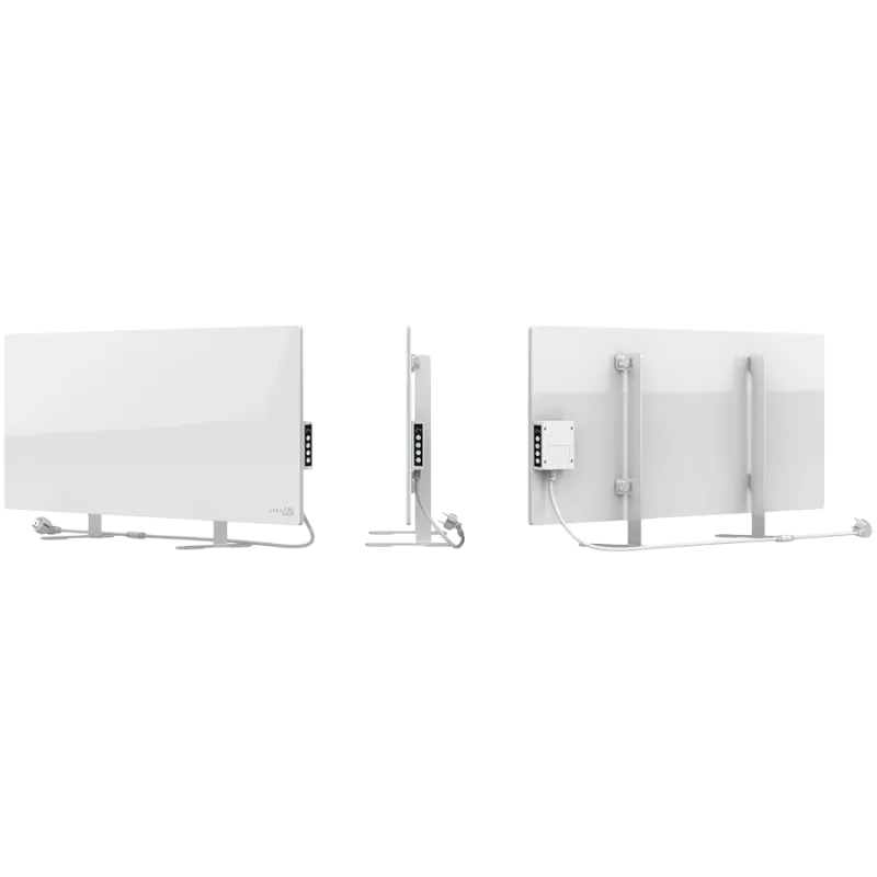 AENO Premium Eco Smart Heater, 700W, Tempered glass, Infrared+convection heating type, Led display Plug type: Europe (E/F type), WHITE