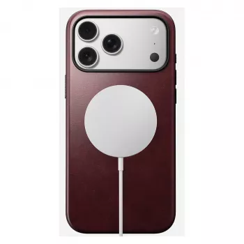Leather cover case Nomad Modern for iPhone 17 Pro Max (6.9 inch) — Burgundy, leather+TPU+PC