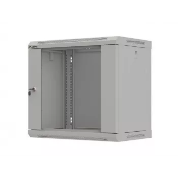 Lanberg WF03-5309-10S 9U Wall-Mount Rack Cabinet 19 inch 540x350 mm Grey Tempered Glass Door Flat-Pack