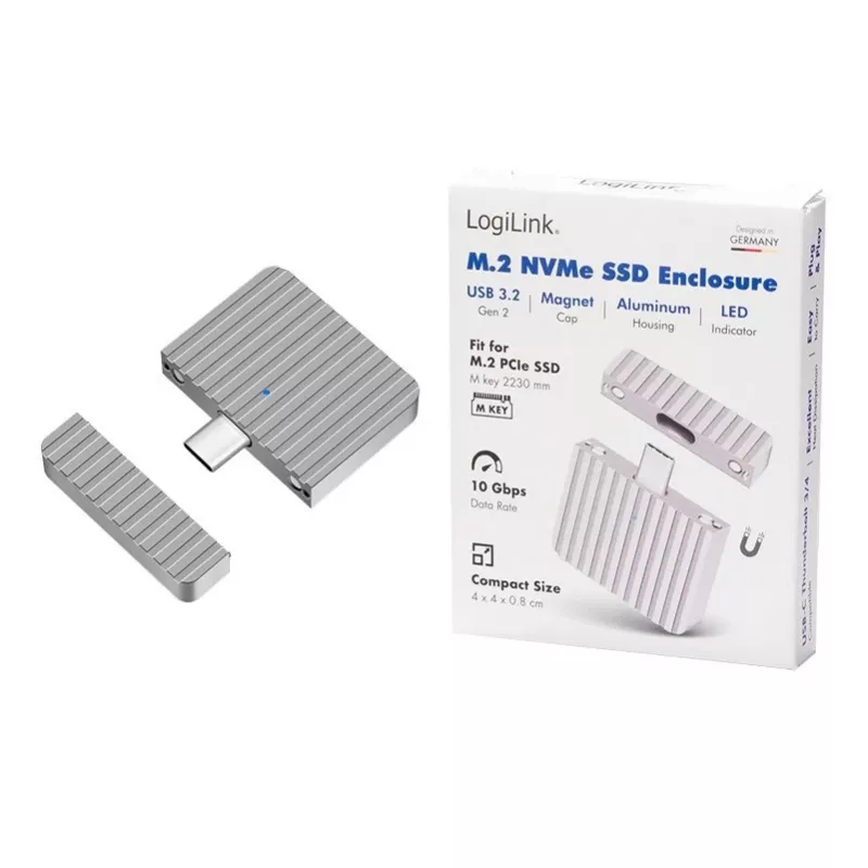 Very small USB3.2 Gen2x1 SSD enclosure USB-C NVM