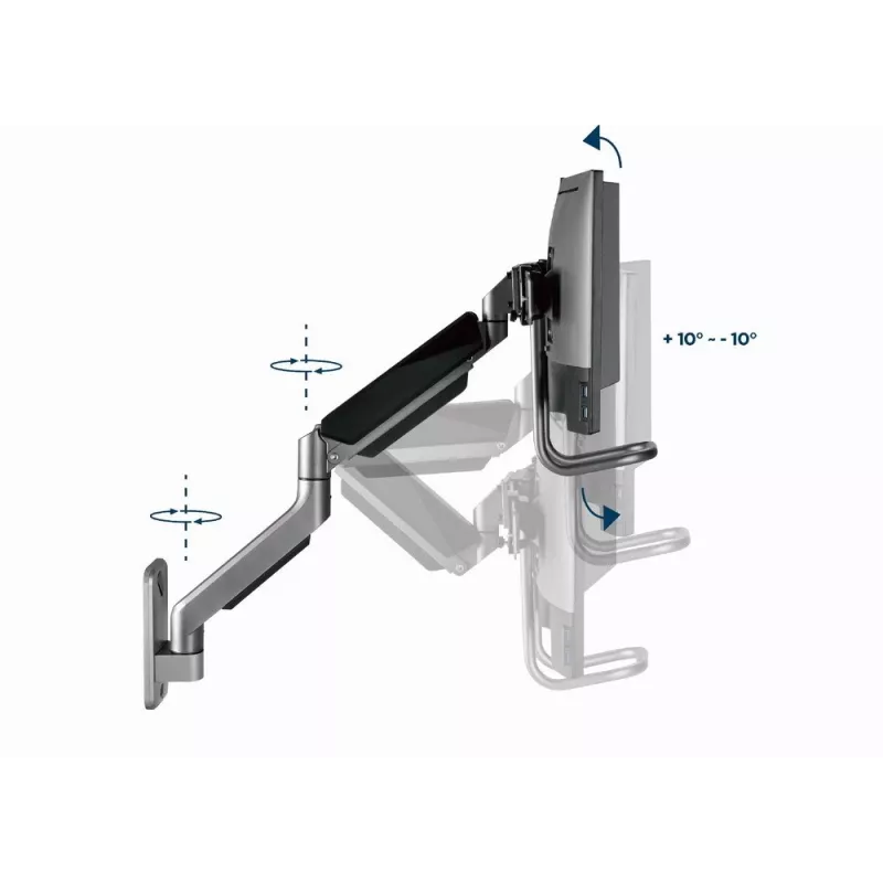 Gembird Adjustable wall 2-display mounting arm 17''-32'' up to 8 kg MA-WA2-02
