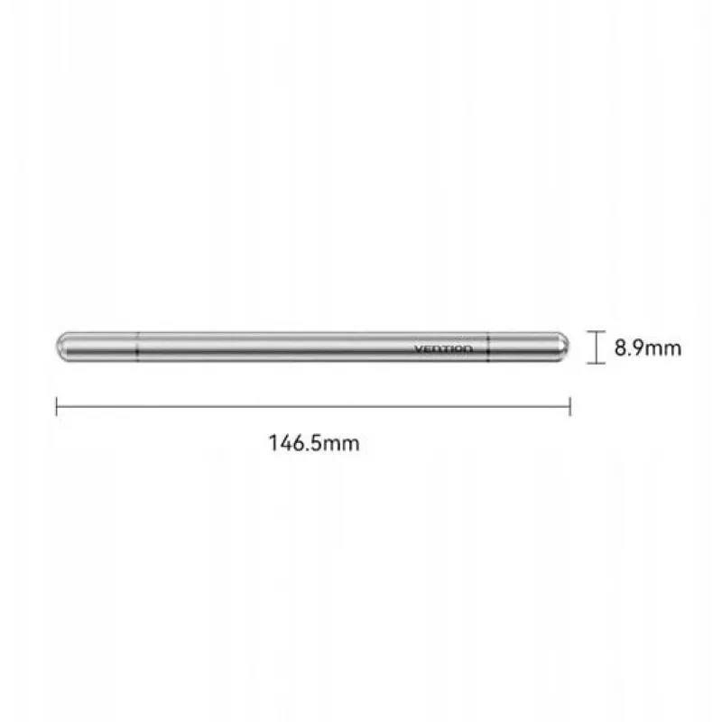 Vention 2-in-1 stylus made of grey aluminium alloy