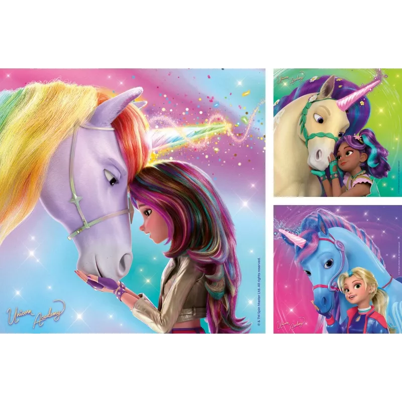 Jigsaw Puzzle Ravensburger Unicorn Academy — 3 x 49 pieces, set for children
