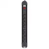 Power extension MACLEAN MCE11 — 8 AC outlets, 1.5 m cable, indoor, black, with on/off switch
